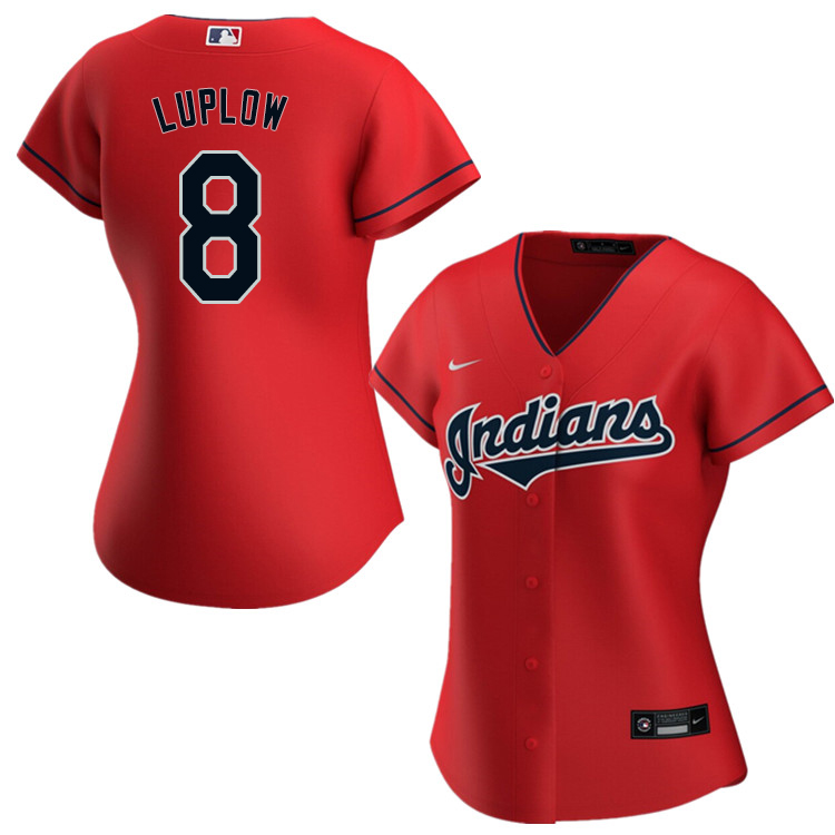 Nike Women #8 Jordan Luplow Cleveland Indians Baseball Jerseys Sale-Red